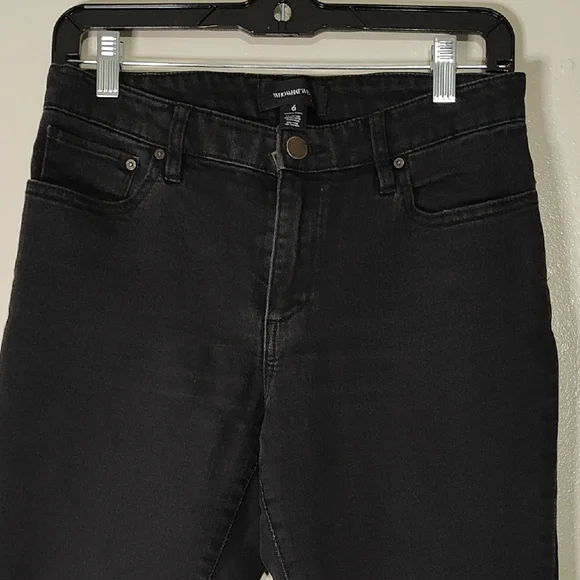 Who What Wear Raw Hem Frayed Cropped Black Jeans size 6 - Picture 5 of 8